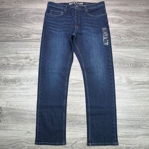 Eddie Bauer Jeans Mens 38x32 Blue Garment Dyed Straight Dark Five Pocket Stretch